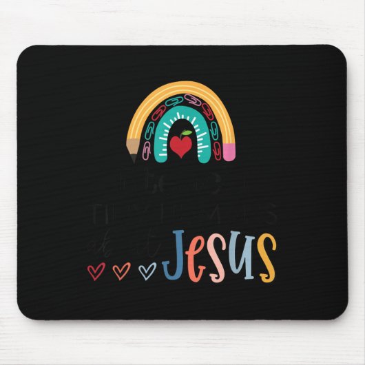 I Teach Tiny Humans About Jesus Christian Teacher Mousepad (Vorne)