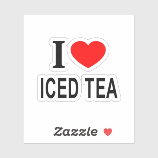 I ❤️ TEE I LIEBE EISTEE I HERZEITIG IN Vinyl Aufkleber (Blatt)