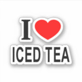 I ❤️ TEE I LIEBE EISTEE I HERZEITIG IN Vinyl Aufkleber (Vorderseite)