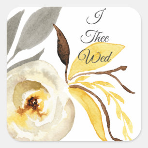 I the Wed Floral Wedding Stickers