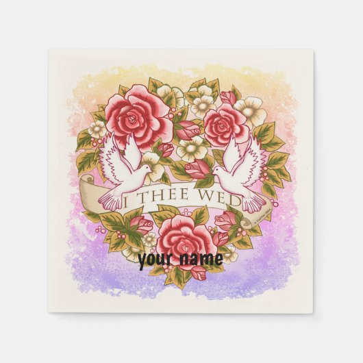 I The Wed Hochzeit Servietten (Vorderseite)