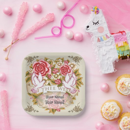 I The Wed Hochzeitspapier-Teller Pappteller (Party)