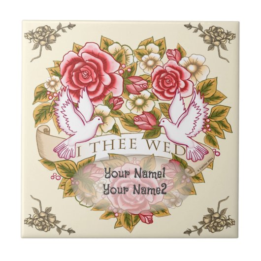 I The Wed Hochzeitsziegel Fliese (Vorderseite)