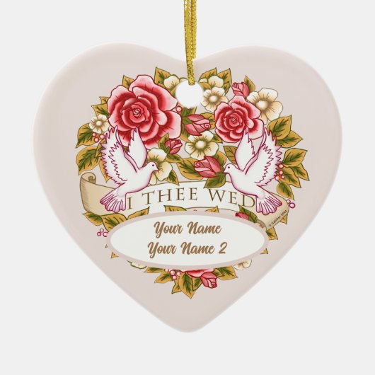I Thed Custom Hochzeitsornament Keramik Ornament (Vorne)
