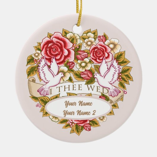 I Thed Custom Hochzeitsornament Keramik Ornament (Vorne)