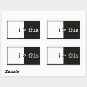 i > this (i bin größer als dieser) rechteckiger aufkleber (Blatt)