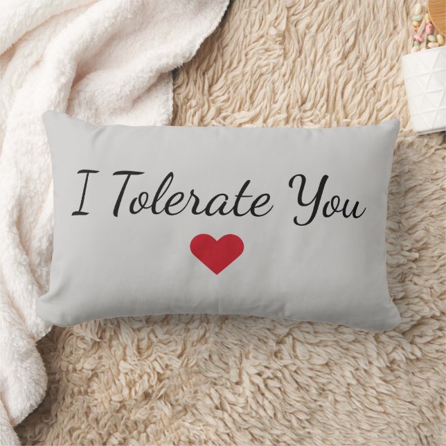 I Tolerate You Pillow – Funny Valentine Gift Lendenkissen (Decke)