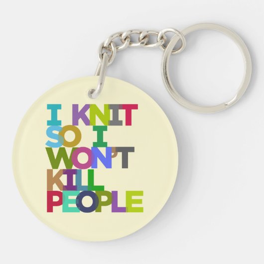 I töten Strick also ich nicht Leute Schlüsselanhänger (Rückseite)