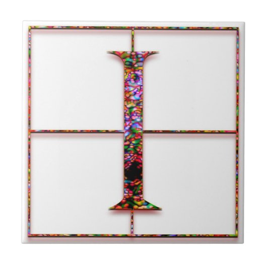 I Trajanus Red Custom Monogram Tile Fliese (Vorderseite)