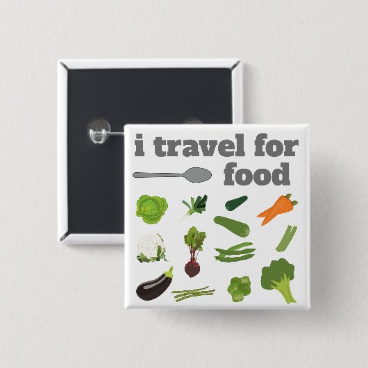 I travel for food button (Vorne & Hinten)