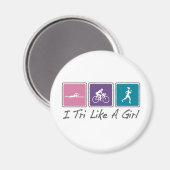 i tri wie ein Mädchen (Triathlete) Magnet (Vorderseite/Rückseite)