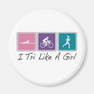 I Tri wie ein Mädchen (Triathlete) Magnet