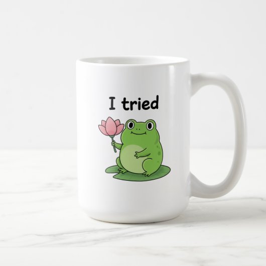 "I Tried" Froggy Effort Design Kaffeetasse (Rechts)