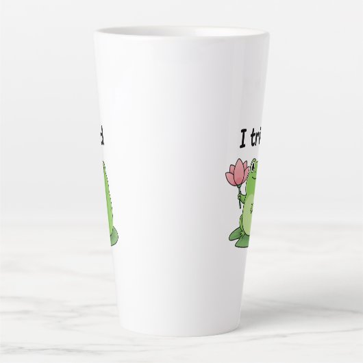 "I Tried" Froggy Effort Design Milchtasse (Vorderseite)