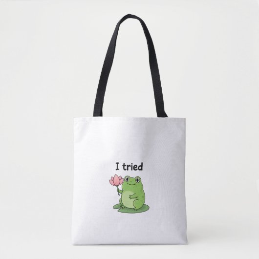 "I Tried" Froggy Effort Design Tasche (Vorderseite)