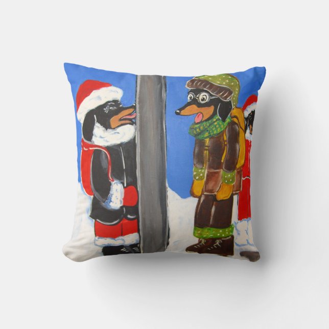 "I TRIPLE DACKEL DAGEGEN YOU" KISSEN (Vorderseite)