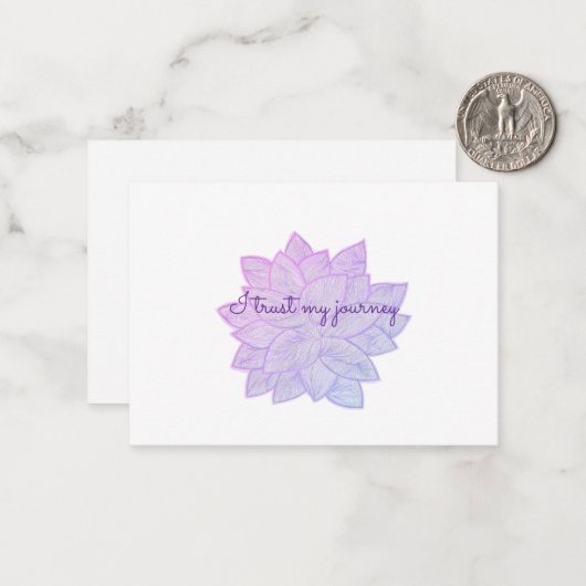 I trust my journey: Floral Affirmation Mitteilungskarte (Vorderseite/Rückseite Beispiel)
