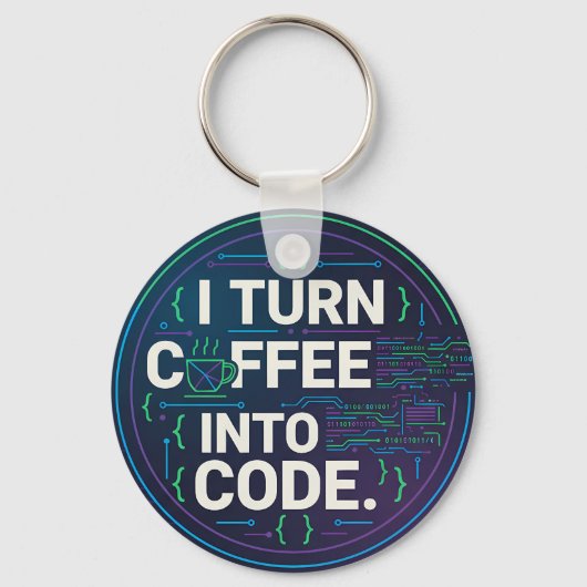 I Turn Coffee Into Code – Funny Progra Schlüsselanhänger (Rückseite)