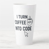 I Turn Coffee Into Code - Funny Programmer Quote Milchtasse (Vorderseite)
