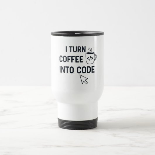 I Turn Coffee Into Code - Funny Programmer Quote Reisebecher (Mittel)