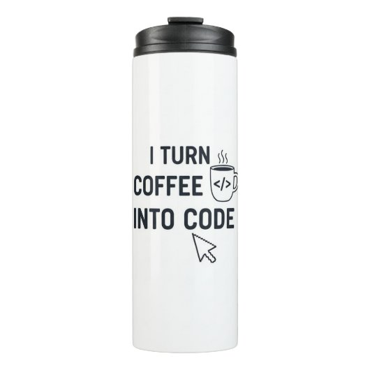 I Turn Coffee Into Code - Funny Programmer Quote Thermosbecher (Vorderseite)