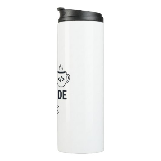 I Turn Coffee Into Code - Funny Programmer Quote Thermosbecher (Nach rechts gedreht)