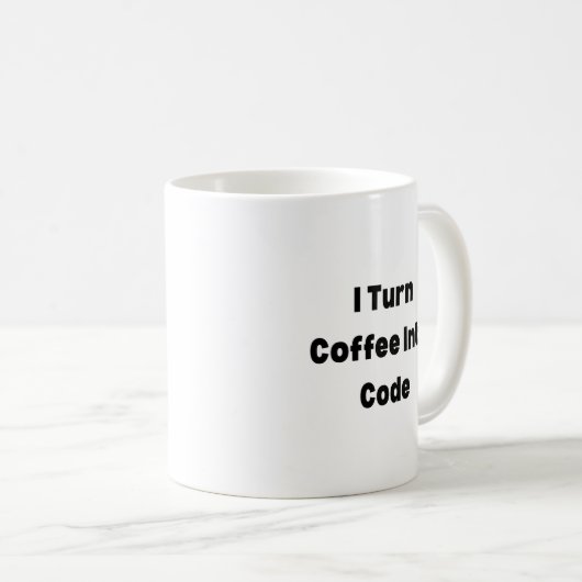 I Turn Coffee Into Code Mug – Funny Programmer Gif Kaffeetasse (VorderseiteRechts)