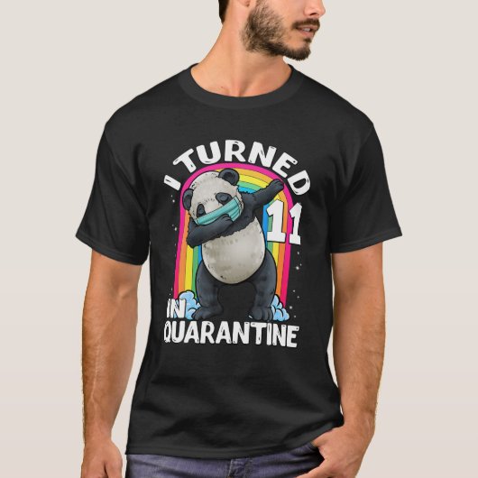 I Turned 11 In Quarantine Dabbing Panda 11Th Birth T-Shirt (Vorderseite)