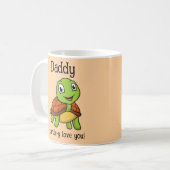 I Turtley Love You Daddy! Cute Father's Day Turtle Kaffeetasse (Vorderseite Links)