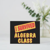 I ÜBERLEBTE ALGEBRA-KLASSE POSTKARTE (Stehend Vorderseite)