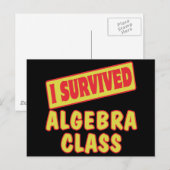 I ÜBERLEBTE ALGEBRA-KLASSE POSTKARTE (Vorne/Hinten)