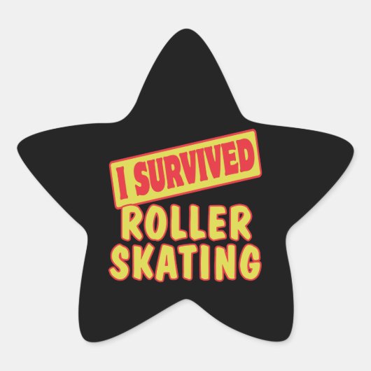 I ÜBERLEBTE ROLLER SKATEN Stern-Aufkleber (Vorderseite)