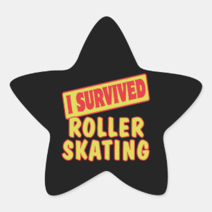 I ÜBERLEBTE ROLLER SKATEN Stern-Aufkleber