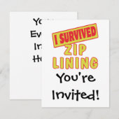 I ÜBERLEBTE ZIP-LINIE EINLADUNG (Vorne/Hinten)