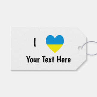 I (Ukrainisches Flaggenherz) Ihr Personalisierter  Geschenkanhänger
