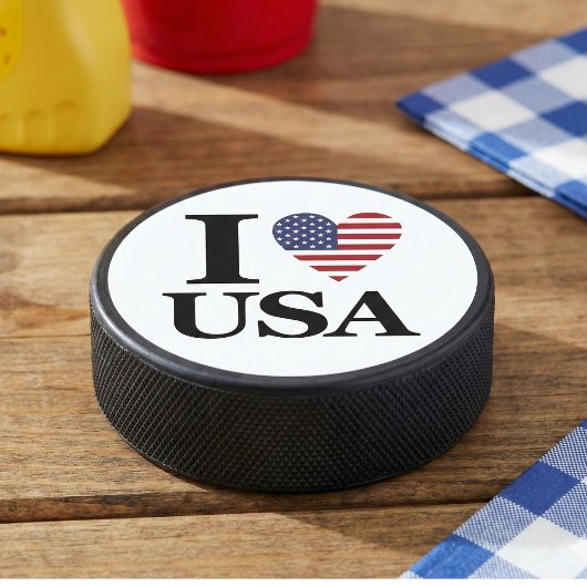 "I ❤️ USA" EISHOCKEY PUCK