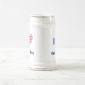 I (USA Flag Heart) Ihr Text Bierglas (Mittel)