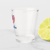 I (USA Flag Heart) Ihr Text Schnapsglas (Rechts)