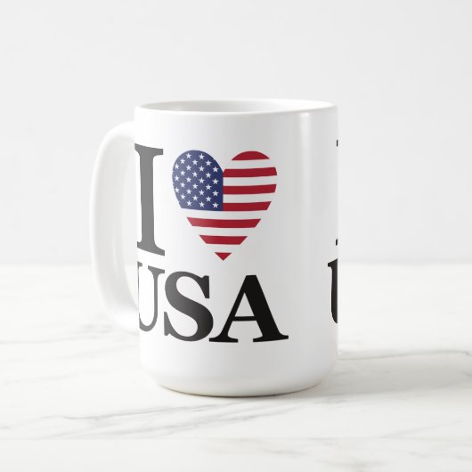 "I ❤️ USA" KAFFEETASSE (Vorderseite Links)