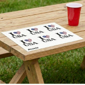 "I ❤️ USA" QUADRATISCHER AUFKLEBER