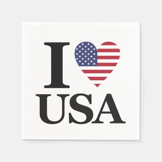 "I ❤️ USA" SERVIETTE (Vorderseite)