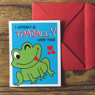 'I Utterly & Toadally' Liebe Klassenzimmer Valenti Feiertagspostkarte