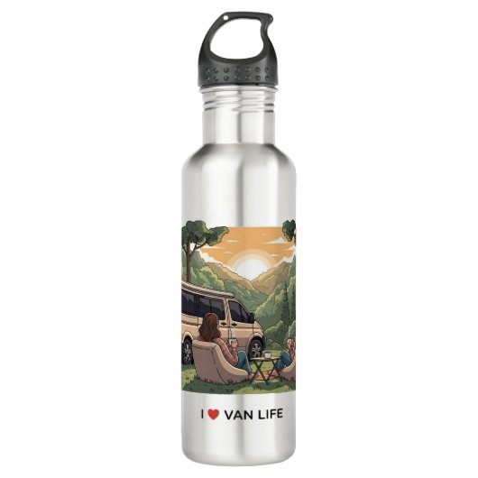 I ♥ Van Life stainless steel adventure bottle Edelstahlflasche (Vorderseite)