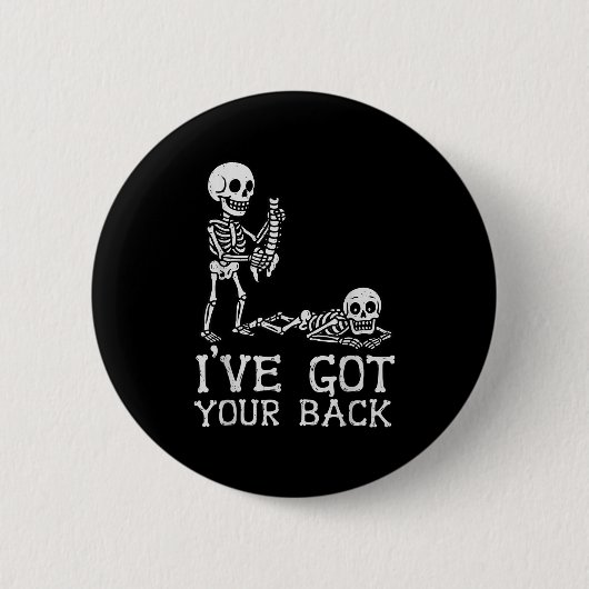 I’ve Got Your Back Skeleton Halloween Costume Funn Button (Vorderseite)