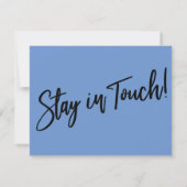 "I ve Moved" Handwriting Cornflower Blue Card Einladung (Rückseite)