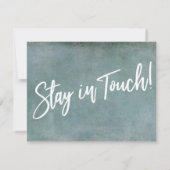 "I ve Moved" Typografie Grunge Blue Ankündigung (Rückseite)