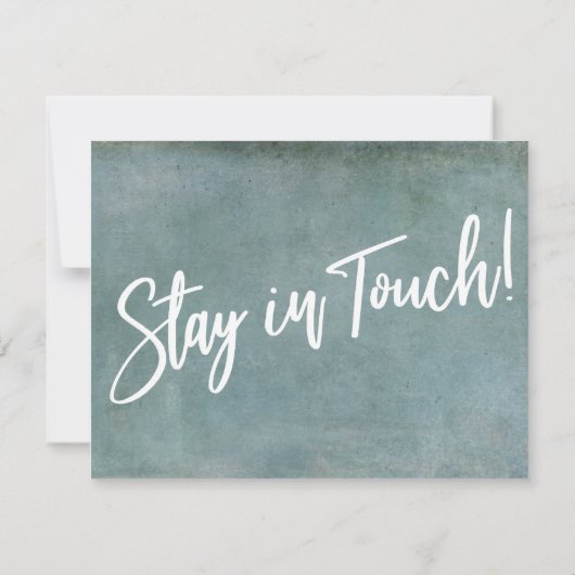 "I ve Moved" Typografie Grunge Blue Ankündigung (Rückseite)