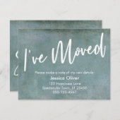 "I ve Moved" Typografie Grunge Blue Ankündigung (Vorne/Hinten)