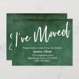 "I ve Moved" Typografie Grunge Grüne Ankündigung