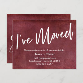 "I ve Moved" Typografie Grunge Rote Ankündigung
